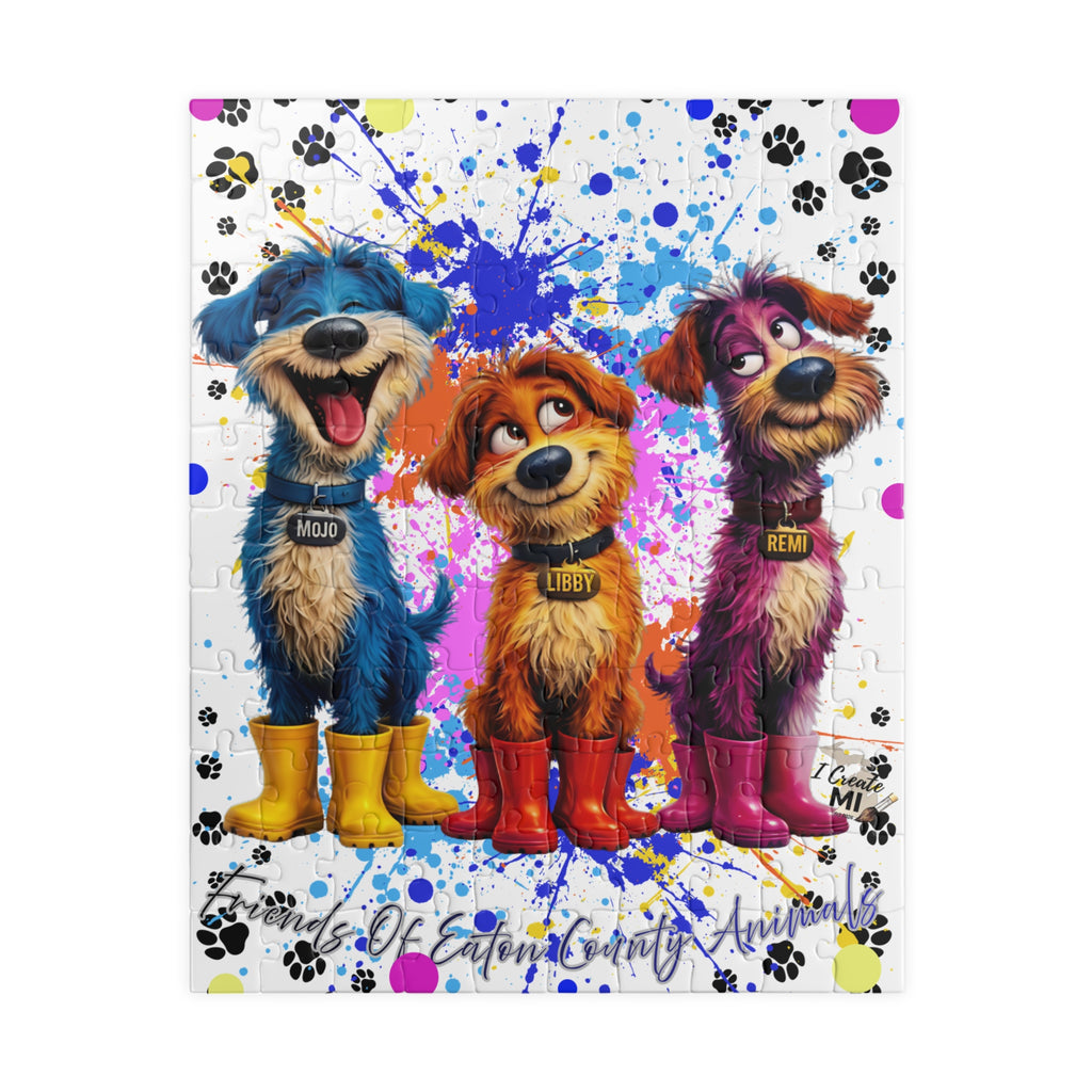 Lucky Dogs Puzzle — Colorful Paw Print Jigsaw (110/252/520/1014 pcs)