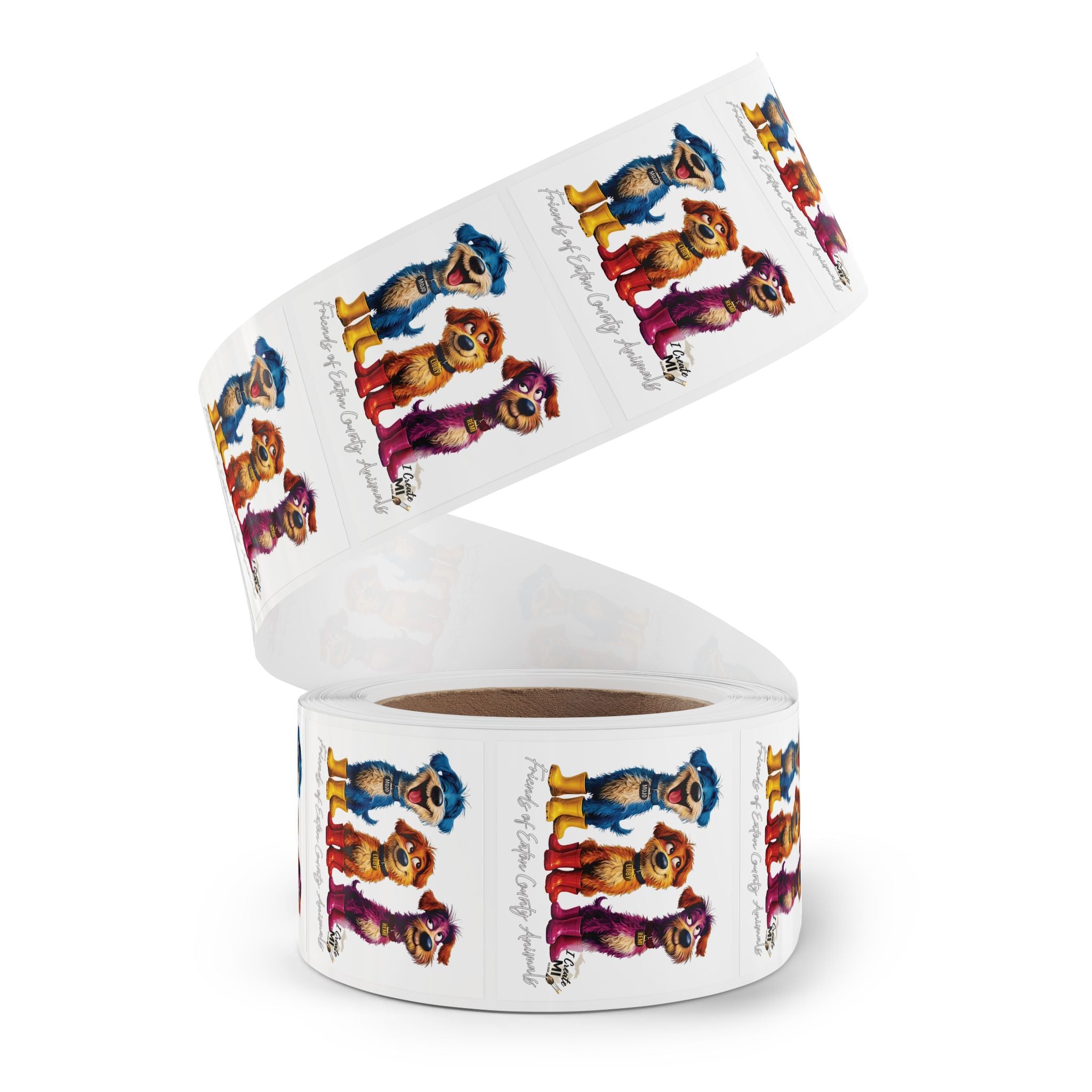 Square Sticker Roll —Lucky Dogs Sticker Labels