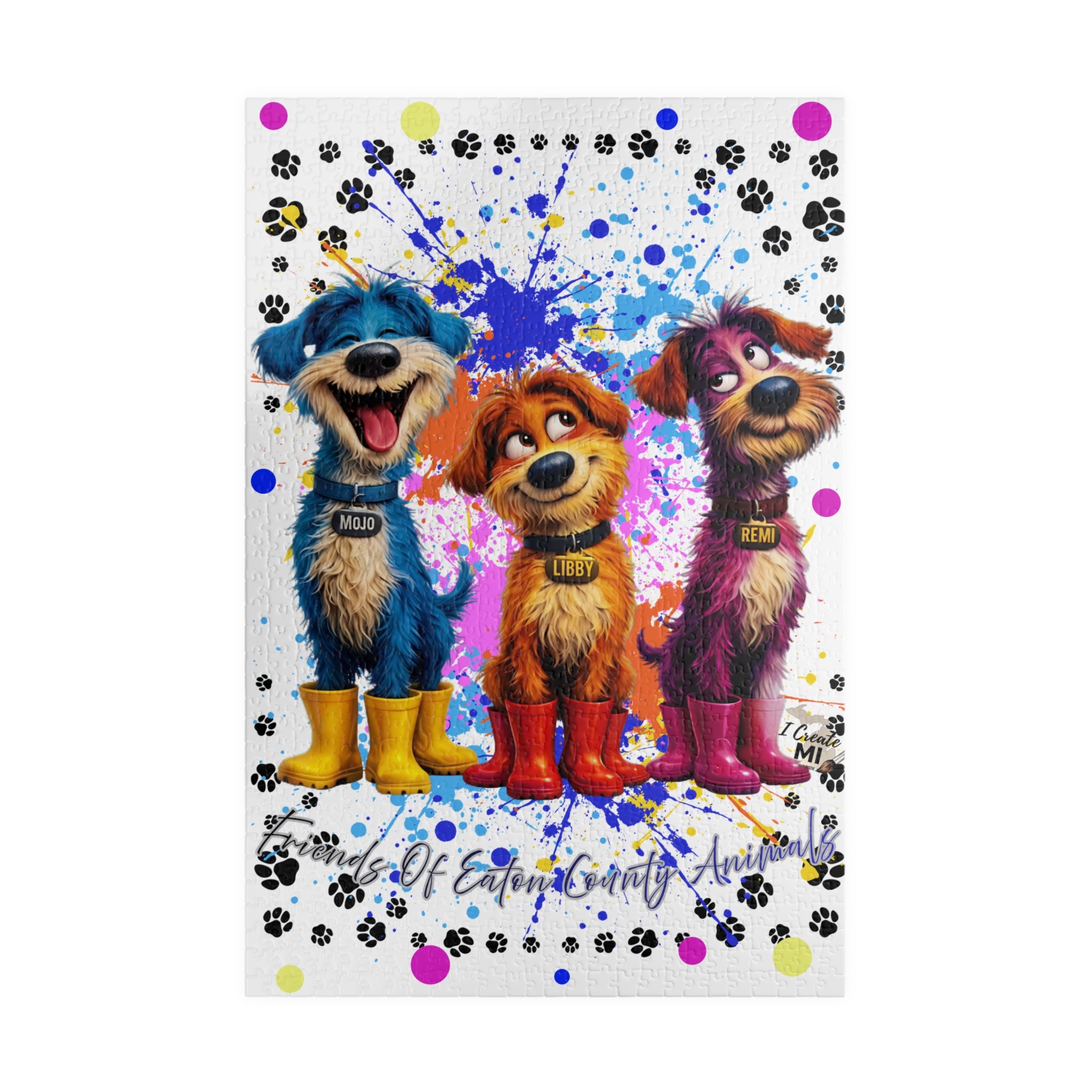 Lucky Dogs Puzzle — Colorful Paw Print Jigsaw (110/252/520/1014 pcs)