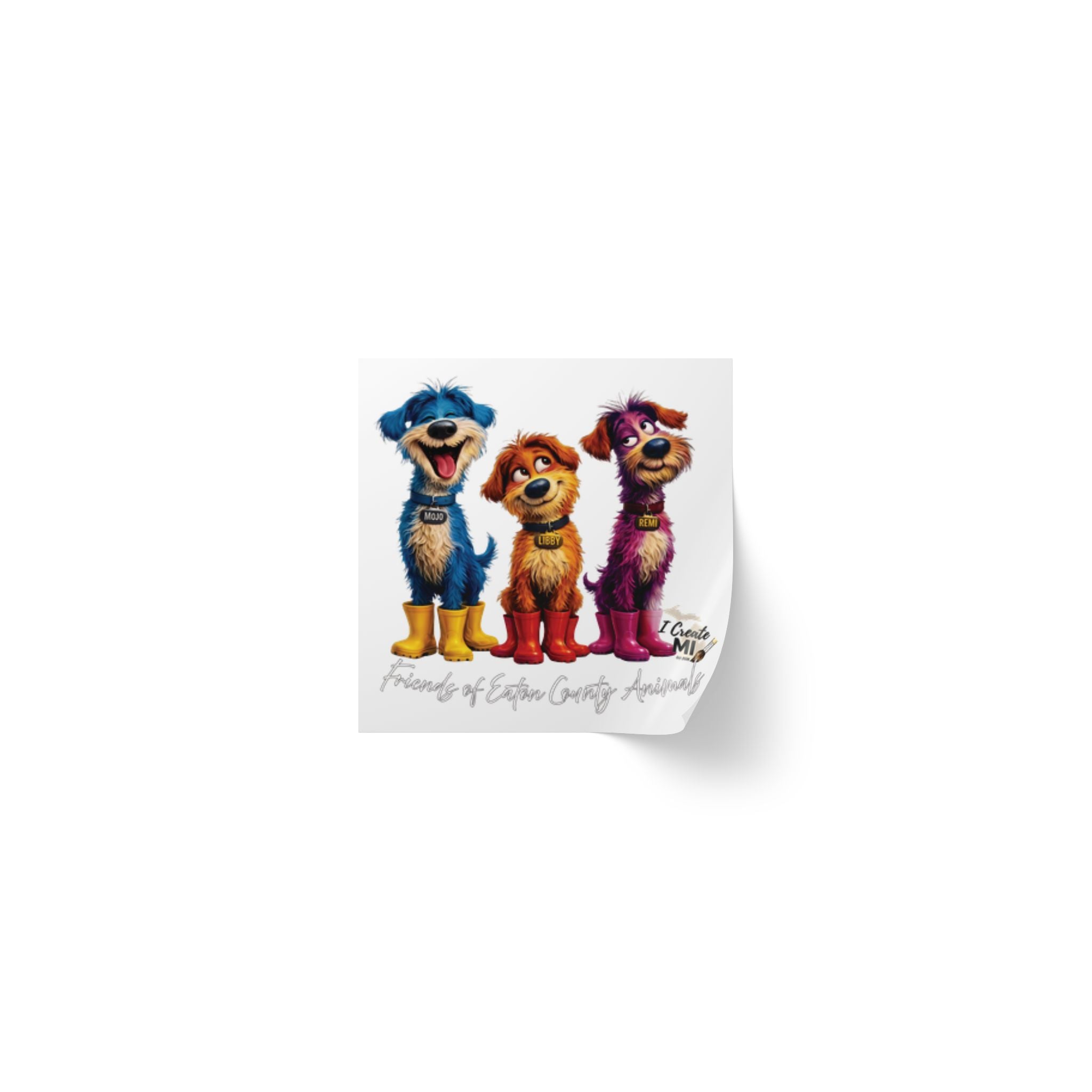 Square Sticker Roll —Lucky Dogs Sticker Labels