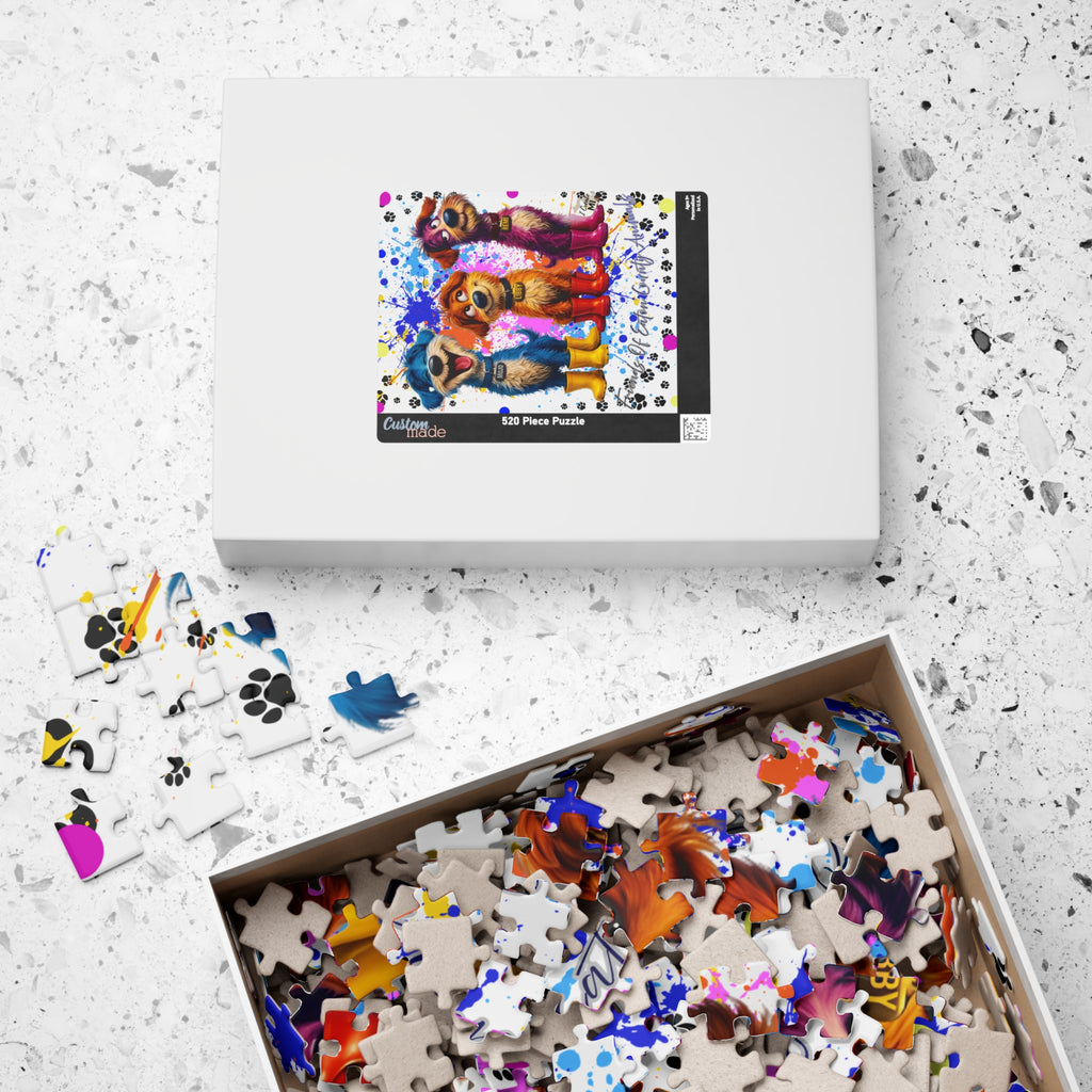 Lucky Dogs Puzzle — Colorful Paw Print Jigsaw (110/252/520/1014 pcs)