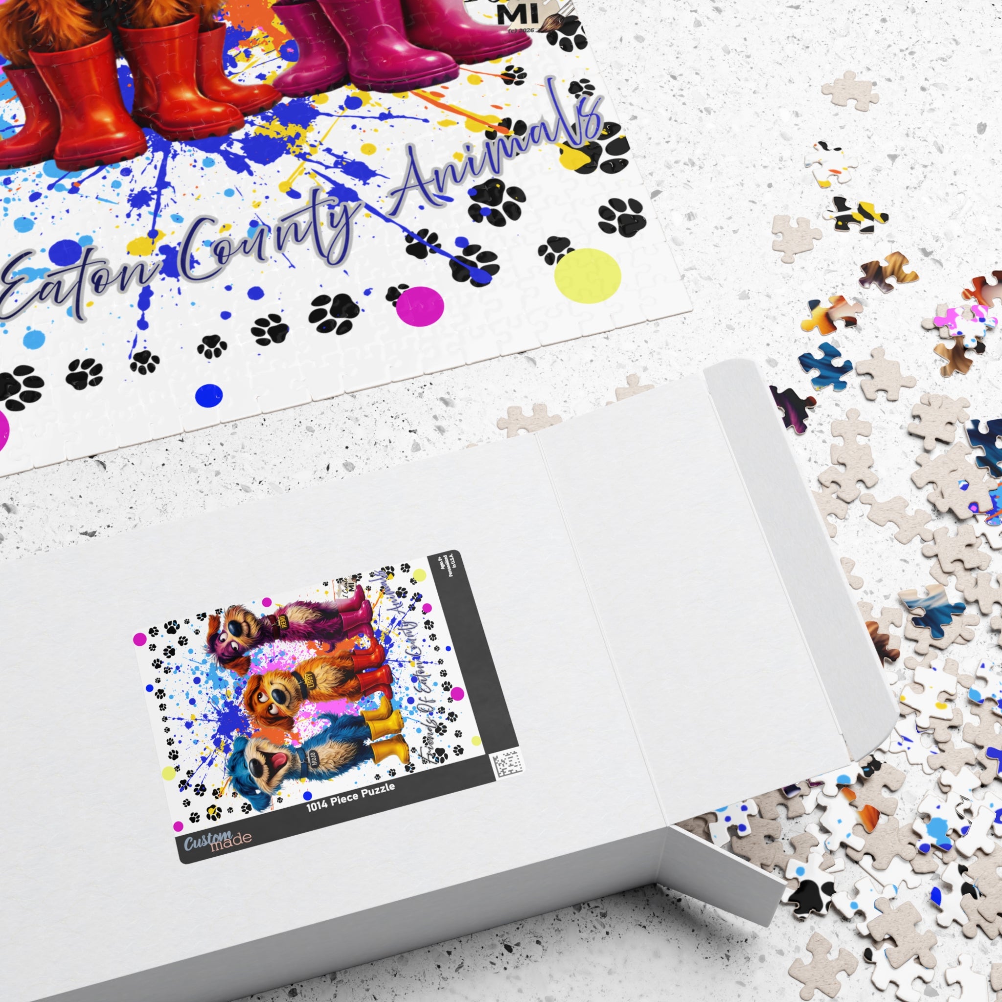 Lucky Dogs Puzzle — Colorful Paw Print Jigsaw (110/252/520/1014 pcs)