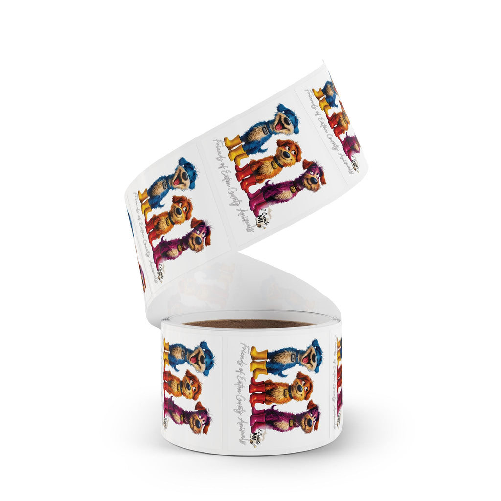 Square Sticker Roll —Lucky Dogs Sticker Labels