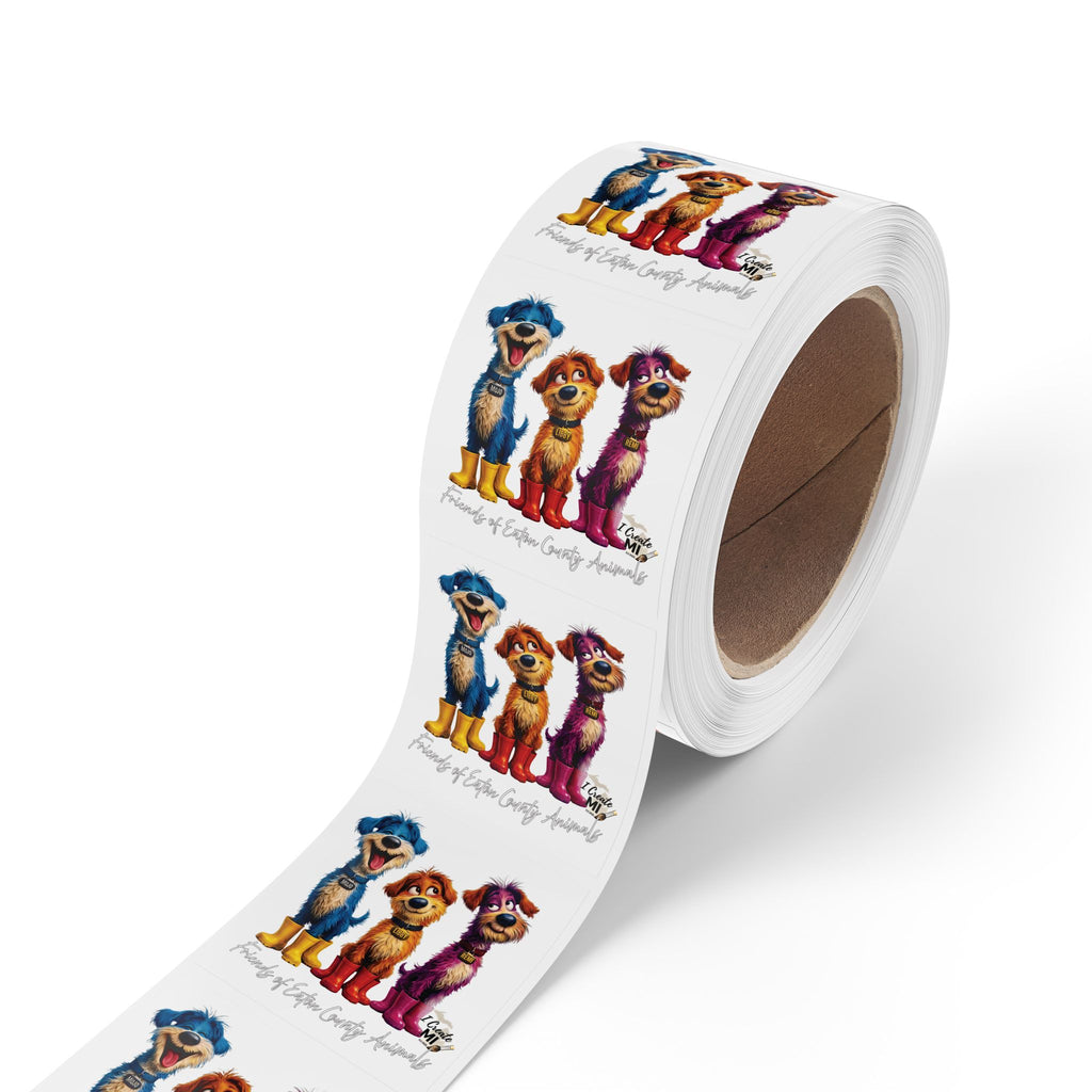 Square Sticker Roll —Lucky Dogs Sticker Labels