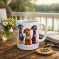 Lucky Dogs Ceramic Mug — Cute Dog Lover Coffee Cup (11oz/15oz)