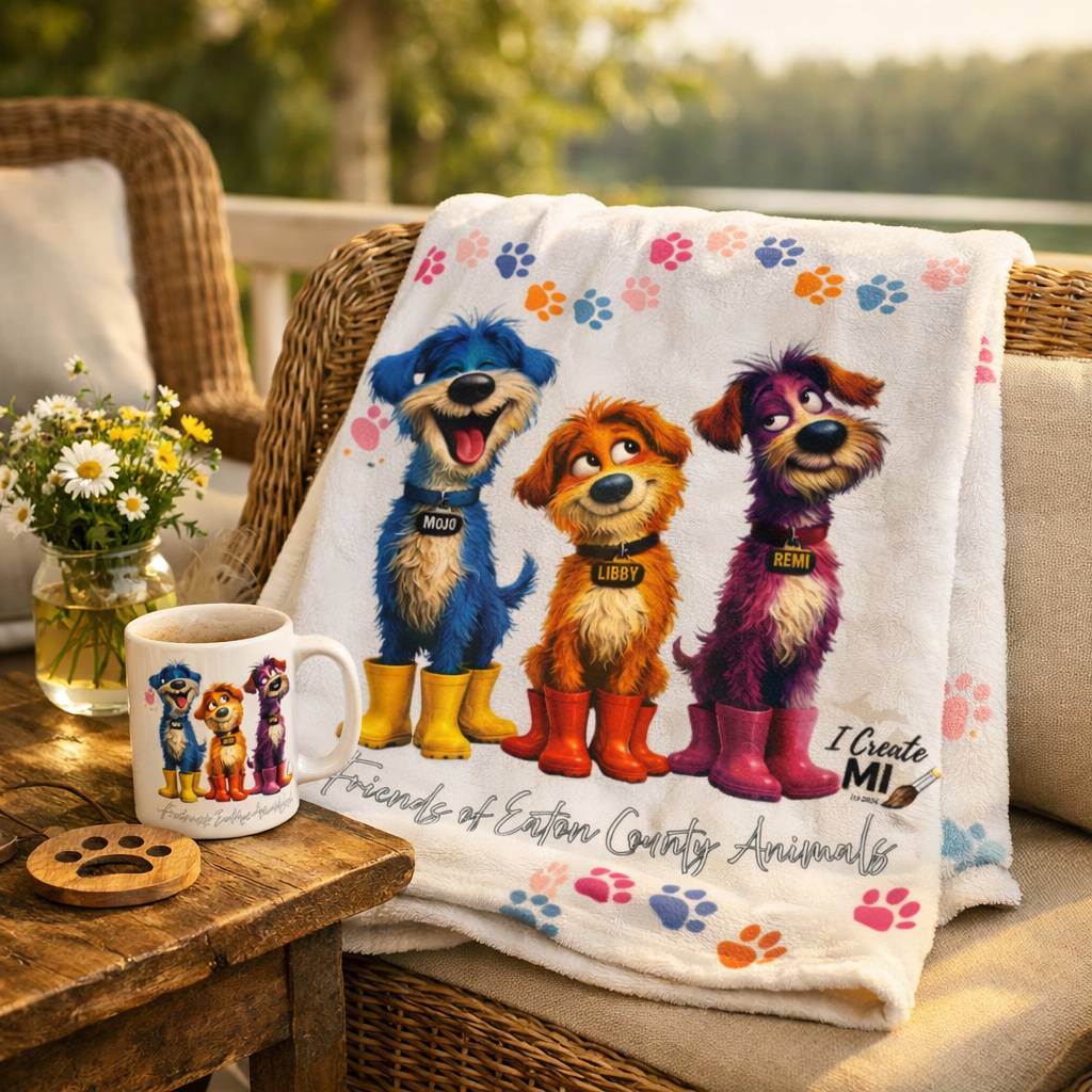 Lucky Dogs - Velveteen Plush Blanket — Friends of Eaton County Animals