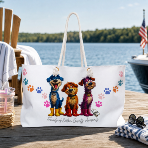 Lucky Dogs Weekender Bag — 'Friends of Eaton County Animals' Paw Print Tote