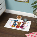 Dog Friends Pet Food Mat (12x18) — Colorful Paw Print Feeding Mat