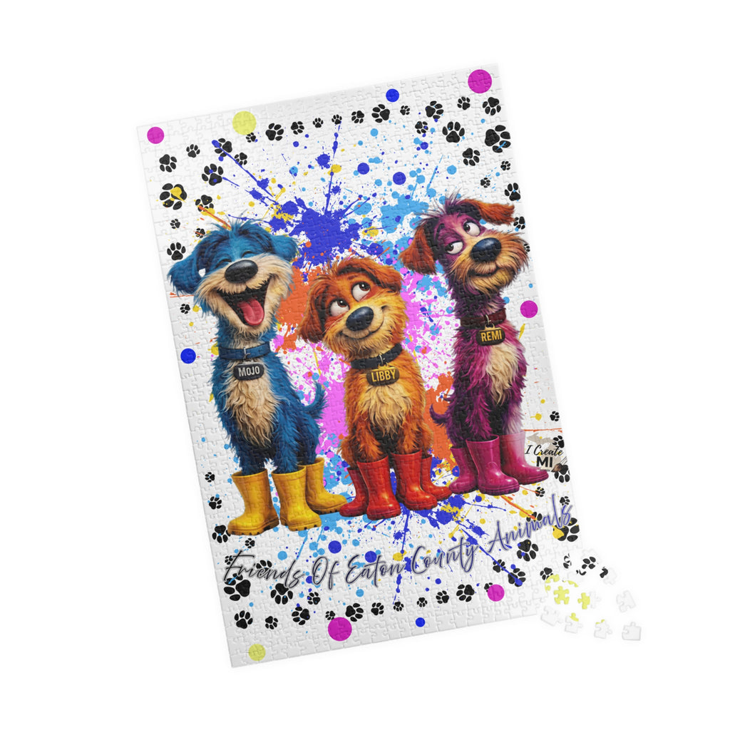 Lucky Dogs Puzzle — Colorful Paw Print Jigsaw (110/252/520/1014 pcs)