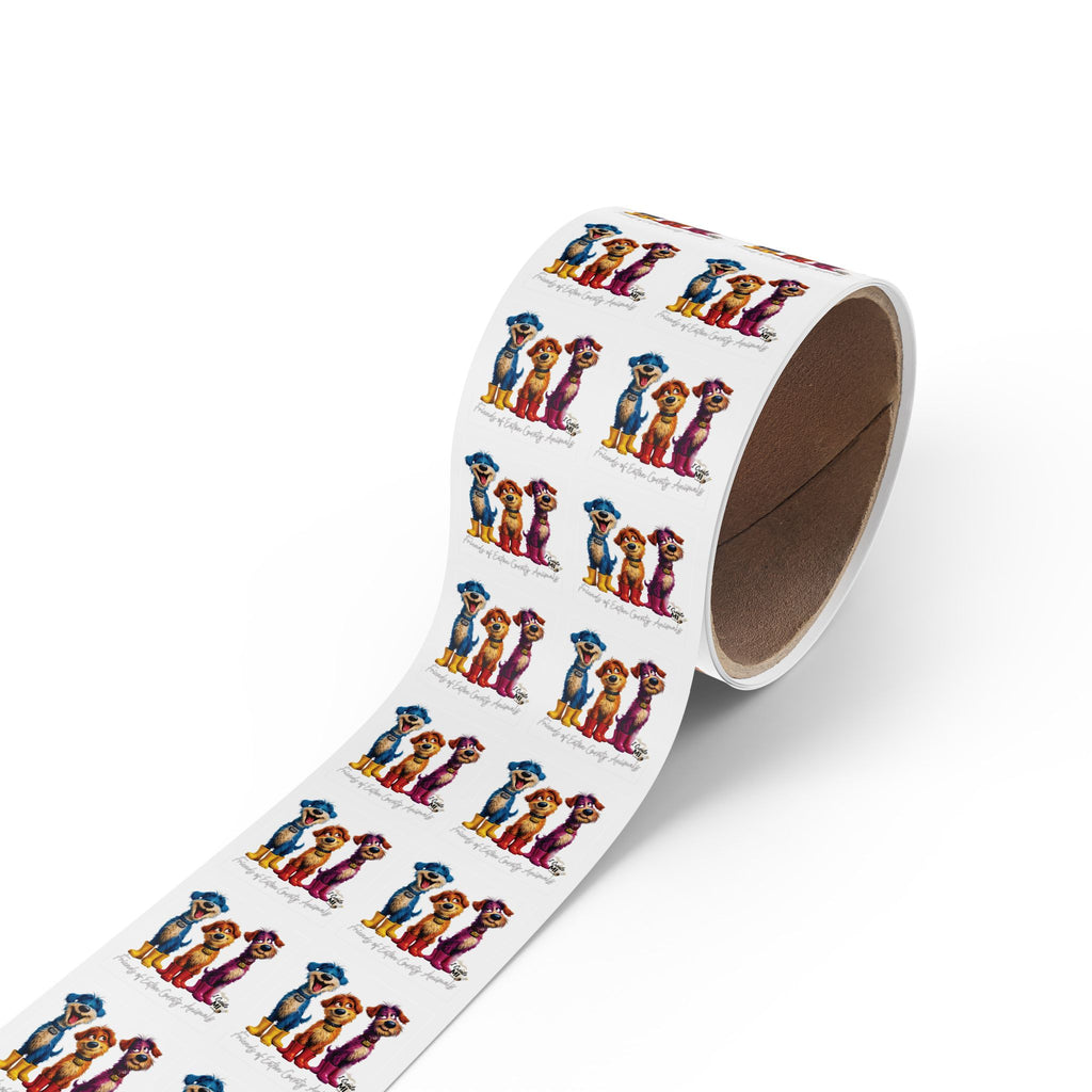 Square Sticker Roll —Lucky Dogs Sticker Labels