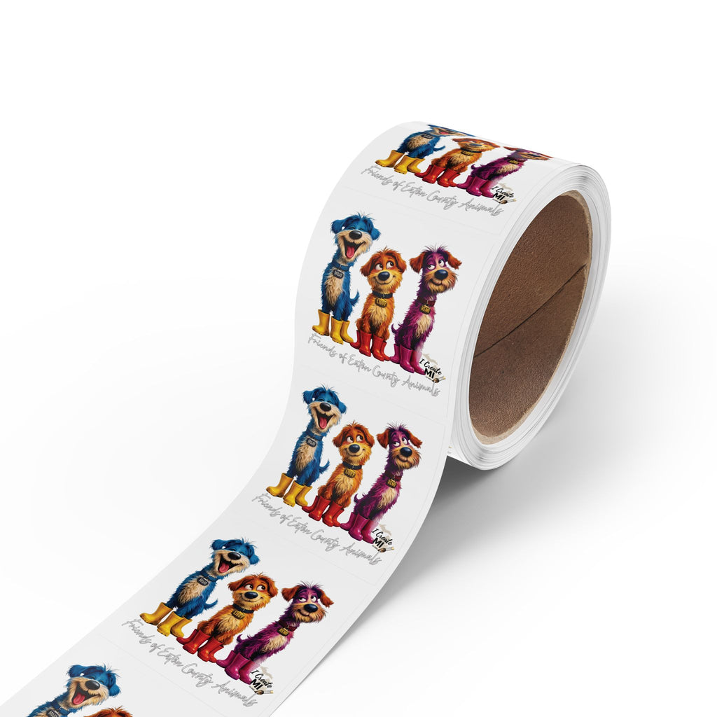Square Sticker Roll —Lucky Dogs Sticker Labels