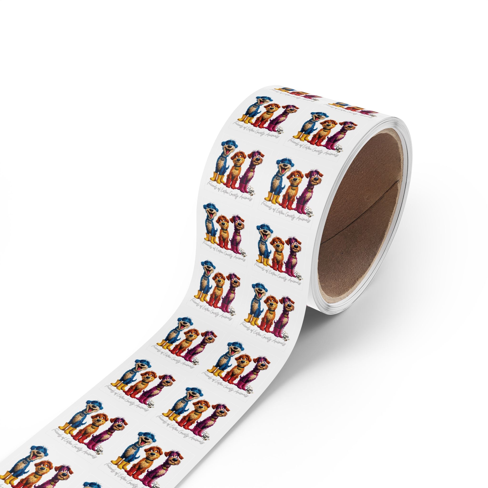 Square Sticker Roll —Lucky Dogs Sticker Labels