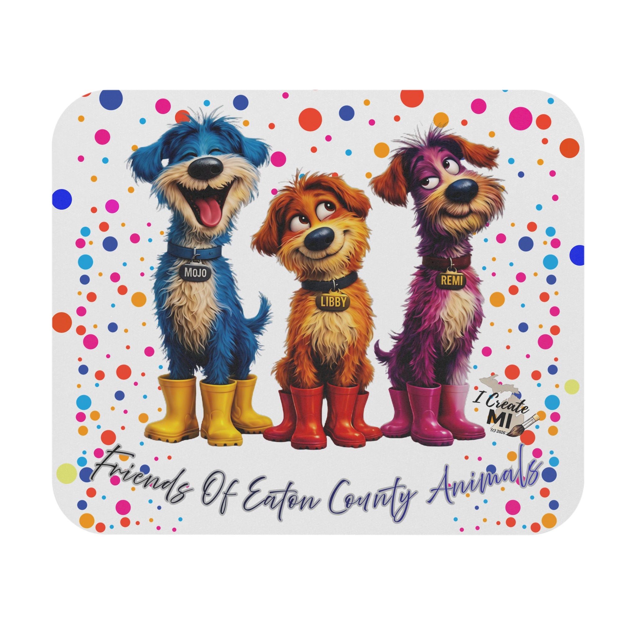 Lucky Dogs Mouse Pad – "Friends of Eaton County Animals" Rectangle Desk Mat