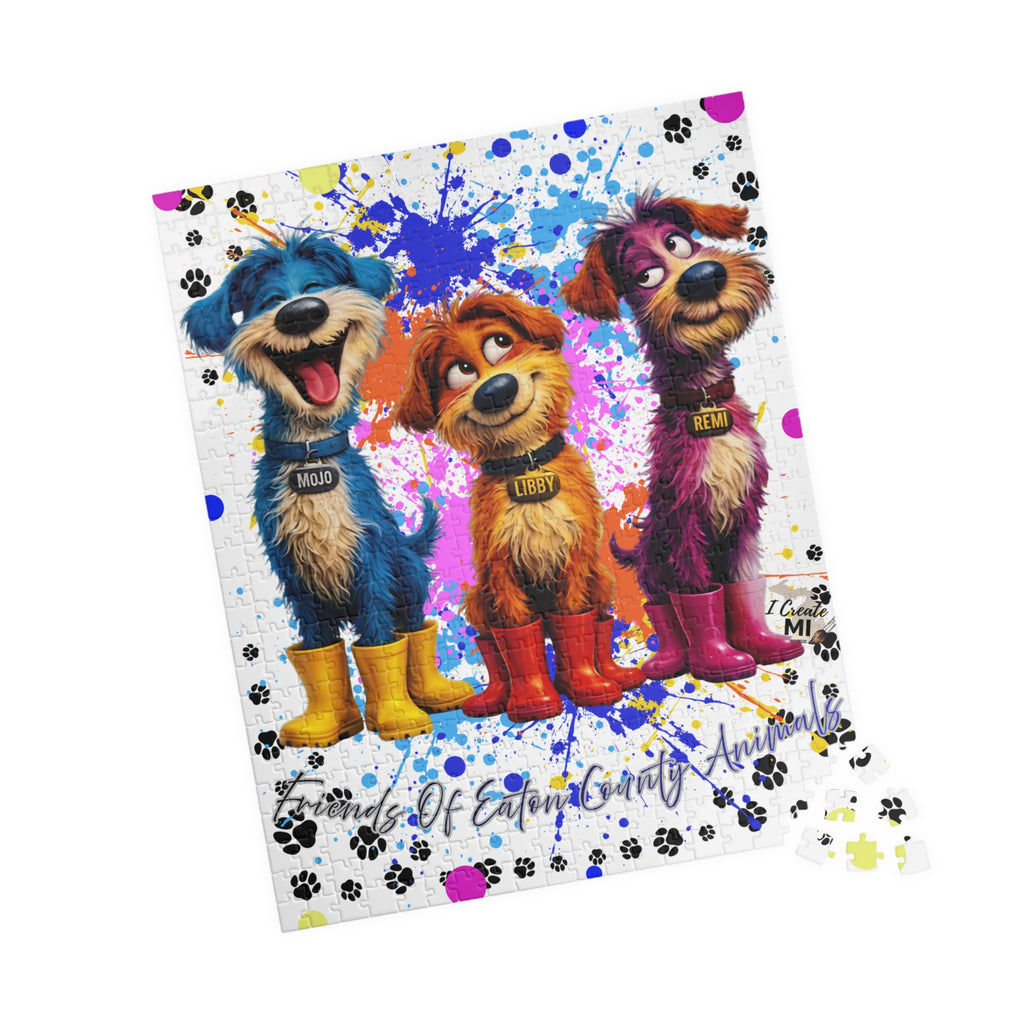 Lucky Dogs Puzzle — Colorful Paw Print Jigsaw (110/252/520/1014 pcs)