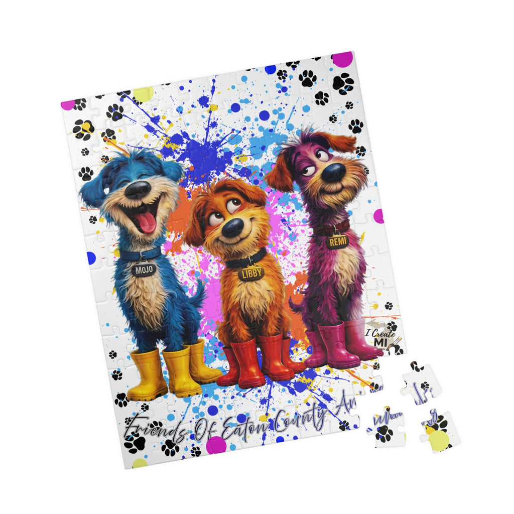 Lucky Dogs Puzzle — Colorful Paw Print Jigsaw (110/252/520/1014 pcs)