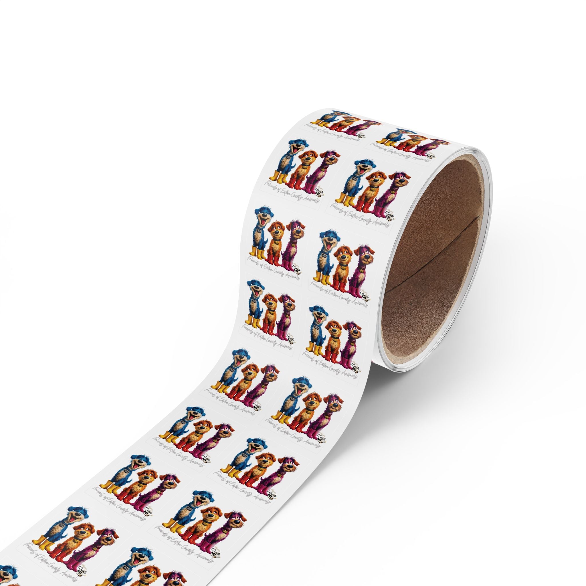 Square Sticker Roll —Lucky Dogs Sticker Labels