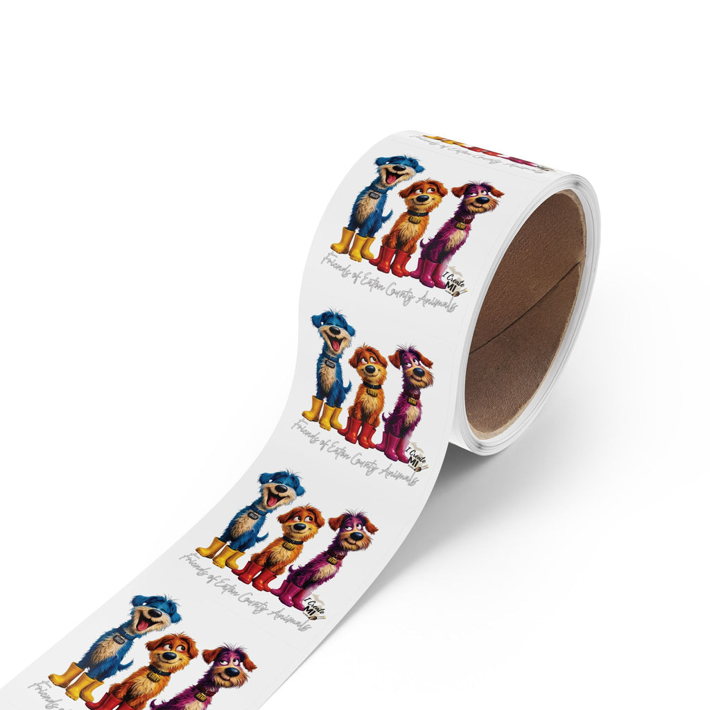 Square Sticker Roll —Lucky Dogs Sticker Labels