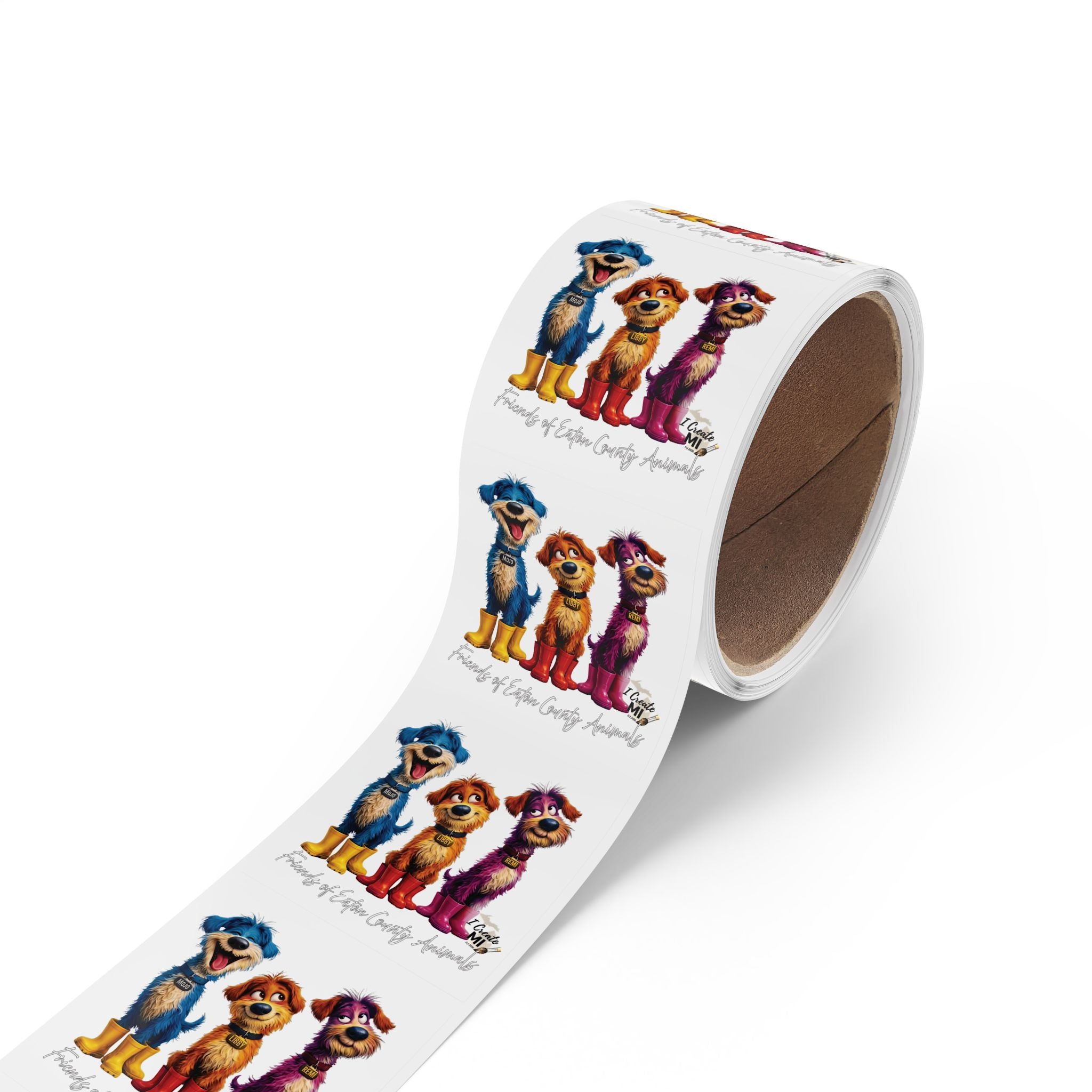 Square Sticker Roll —Lucky Dogs Sticker Labels